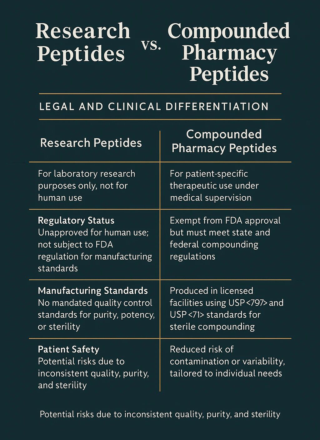 Research Peptides vs. Pharmacy-Compounded Peptides: What's the Real Difference?